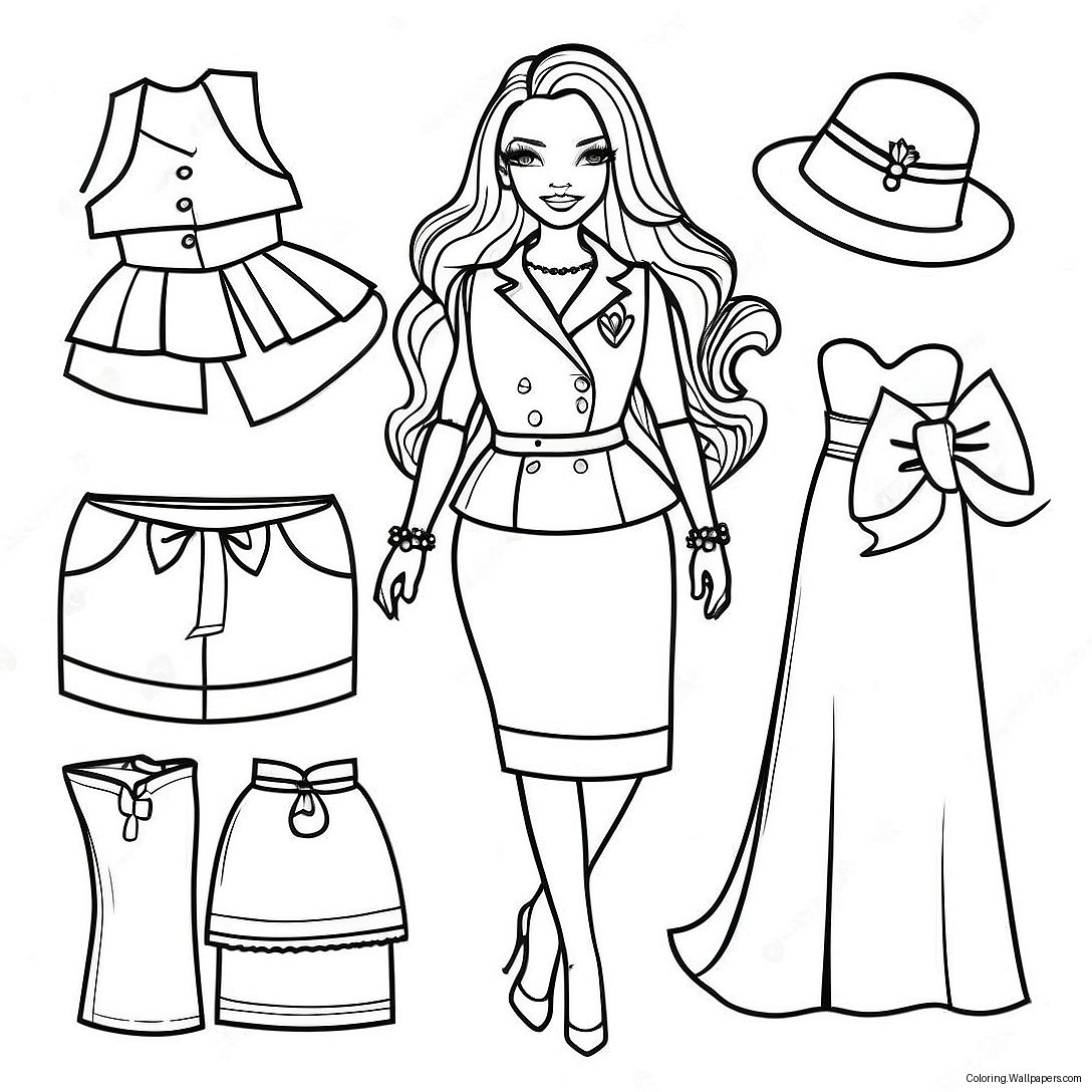 Stylish Marisole Monday Paper Doll Coloring Page 40036