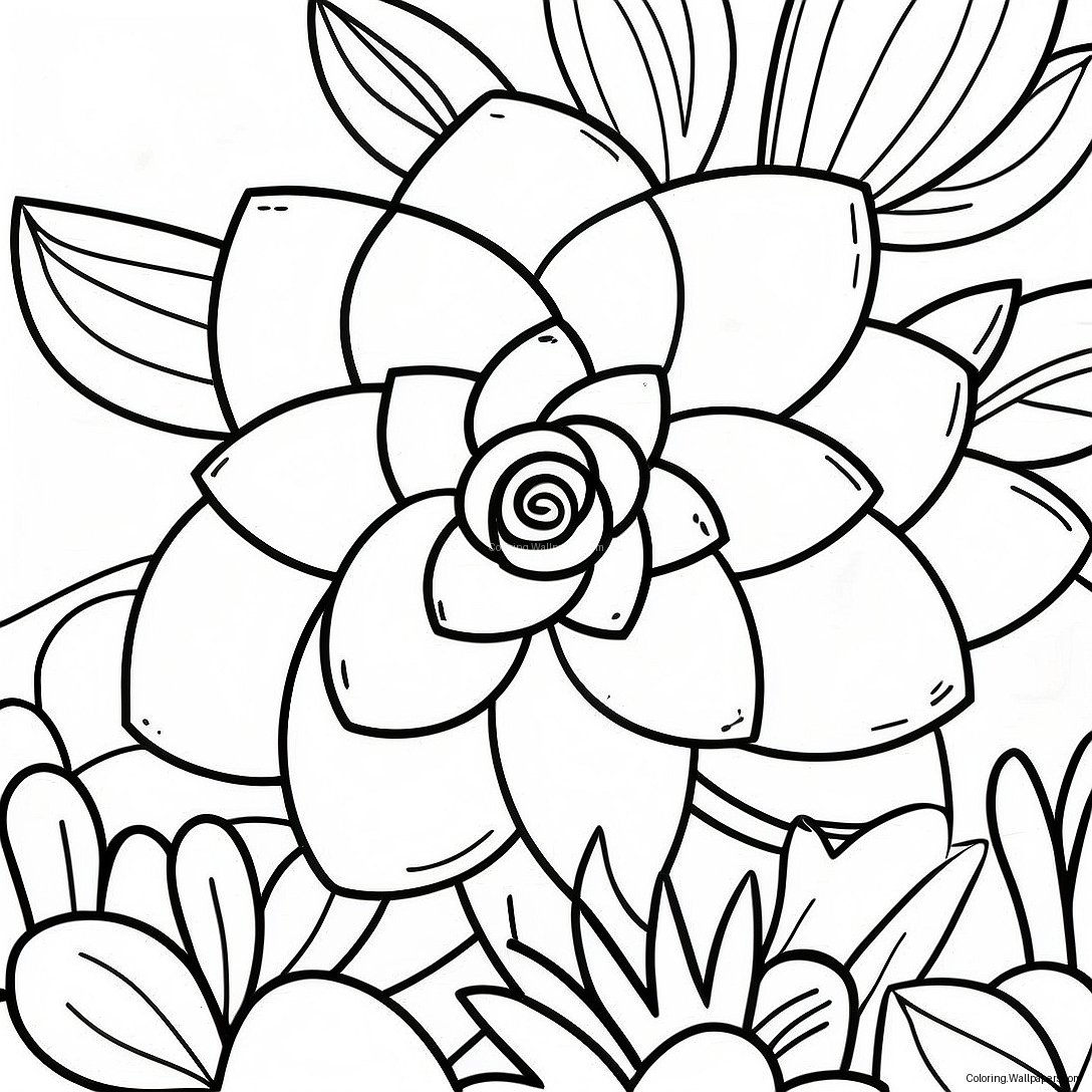 Succulent Plant Coloring Page 2875