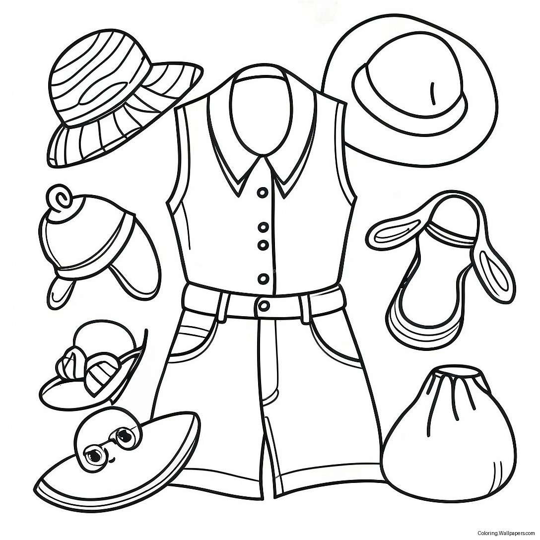 Summer Clothes Coloring Page 29975