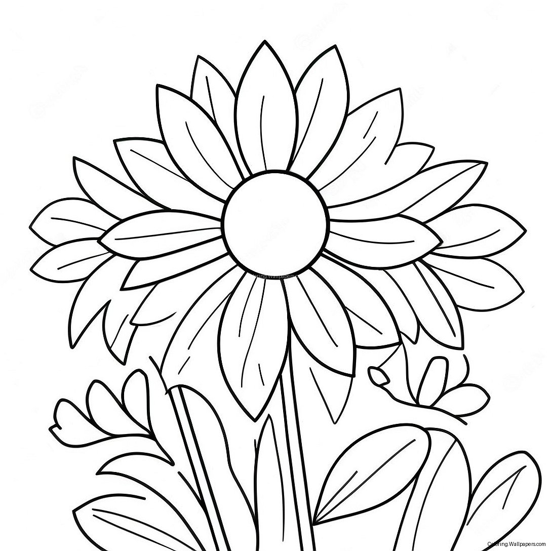 Summer Flowers Coloring Page 19508