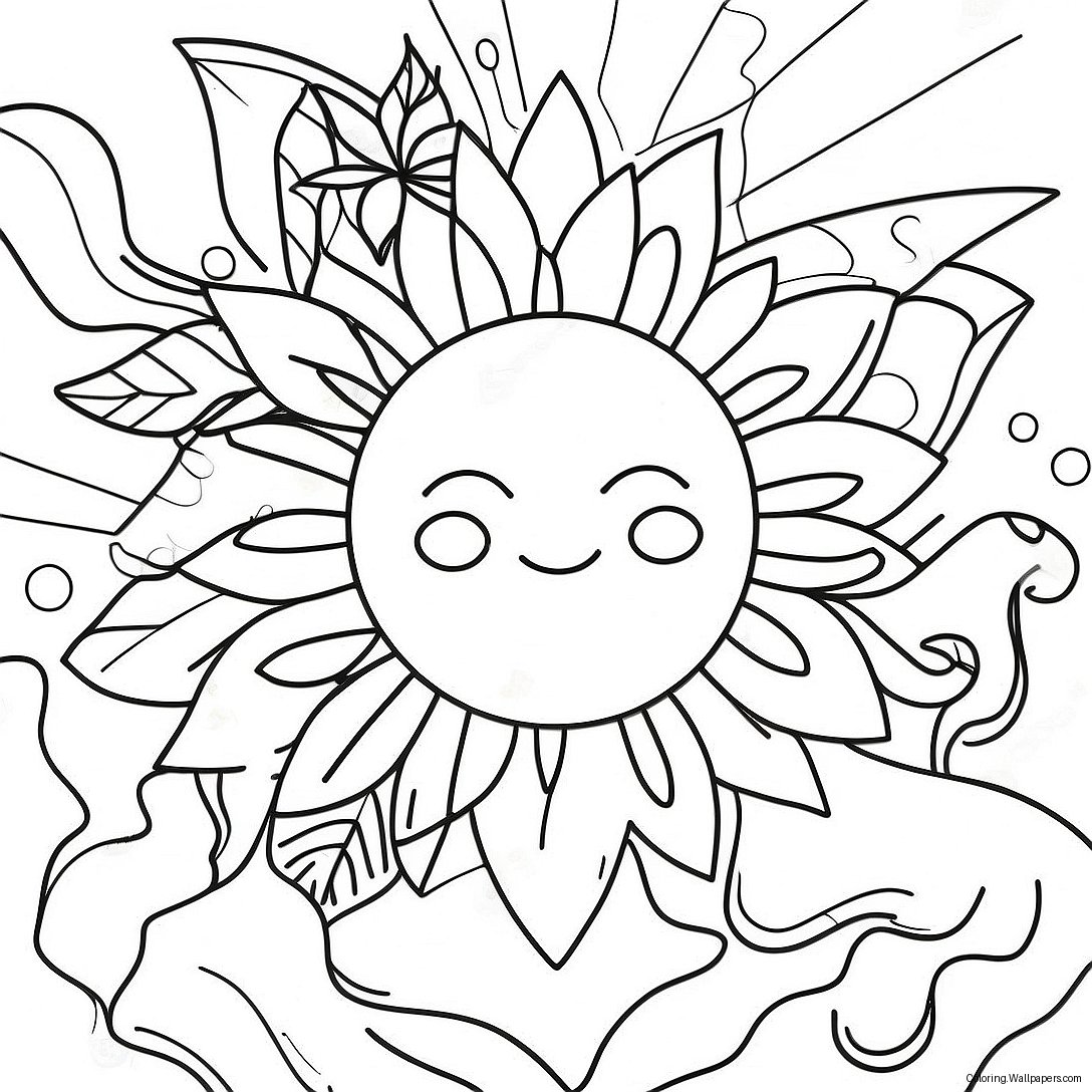 Página Para Colorear Del Sol Del Solsticio De Verano 33270