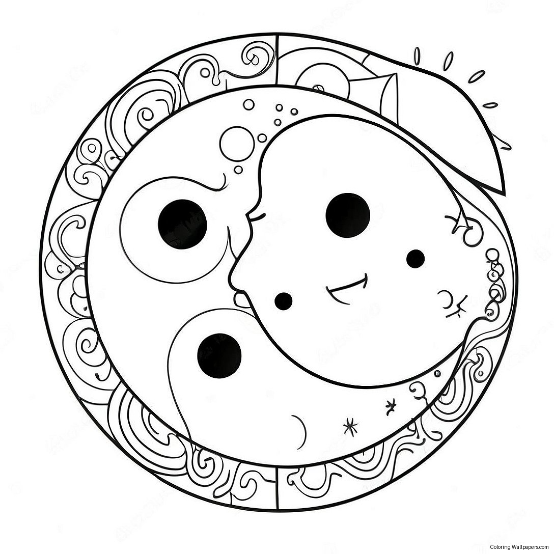 Sun And Moon Yin Yang Coloring Page 50892