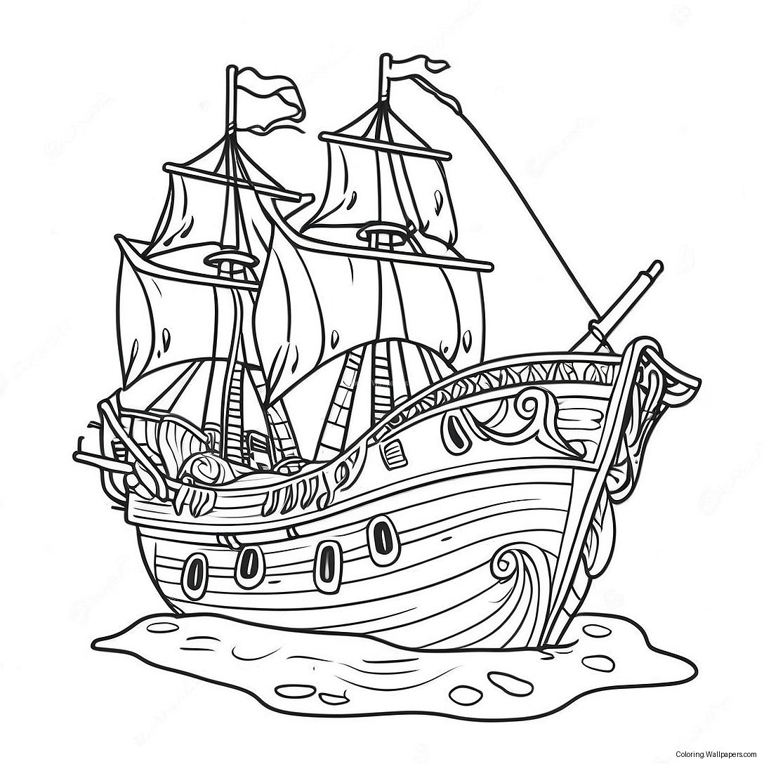 Versunkenes Piratenschiff Ausmalbild 51220