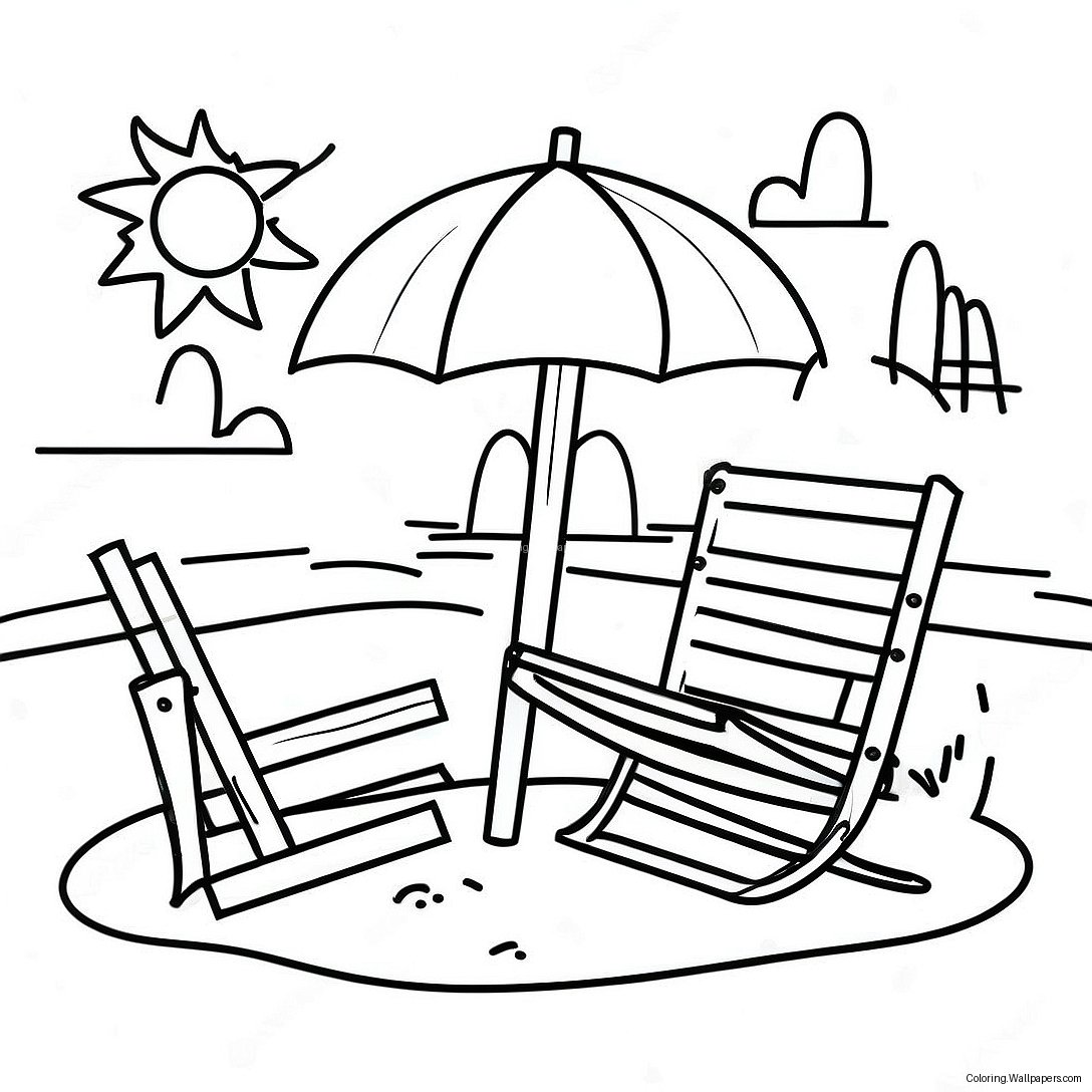 Sunny Beach Safety Coloring Page 40717