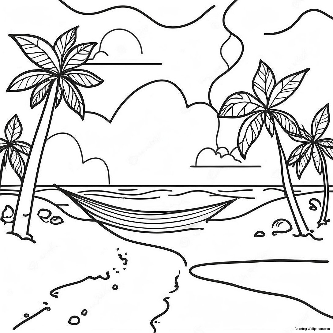 Page À Colorier De La Plage Ensoleillée De Floride 10073