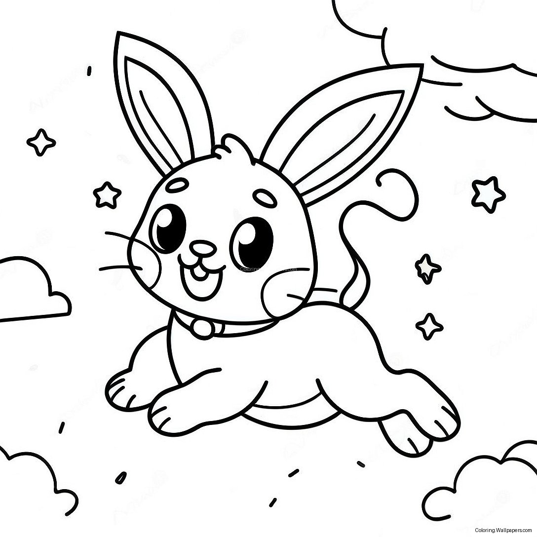 Super Rabbit Boy Flying Through The Sky Coloring Page 58666