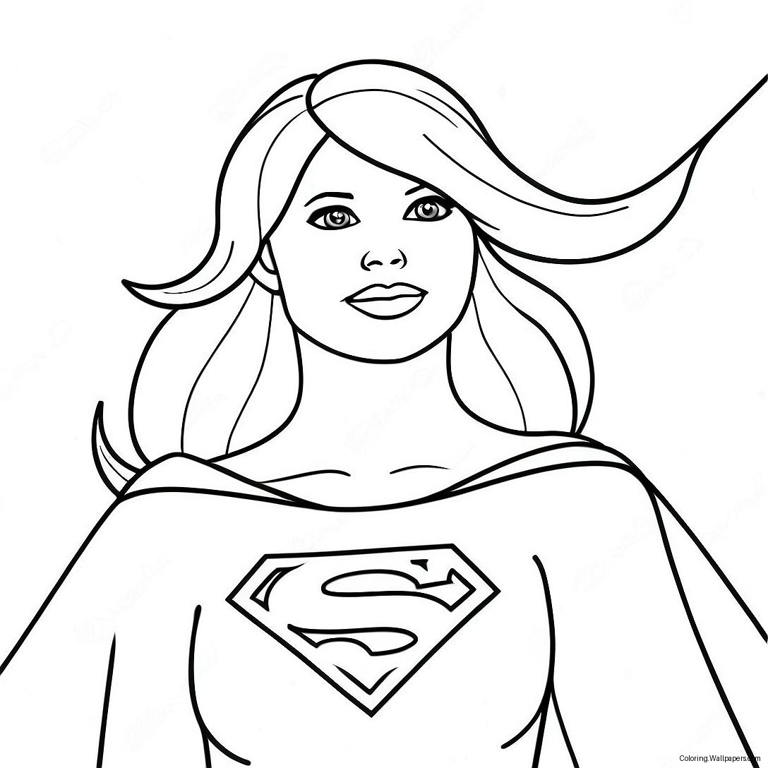 Supergirl Mit Einem Umhang Ausmalbild 17427