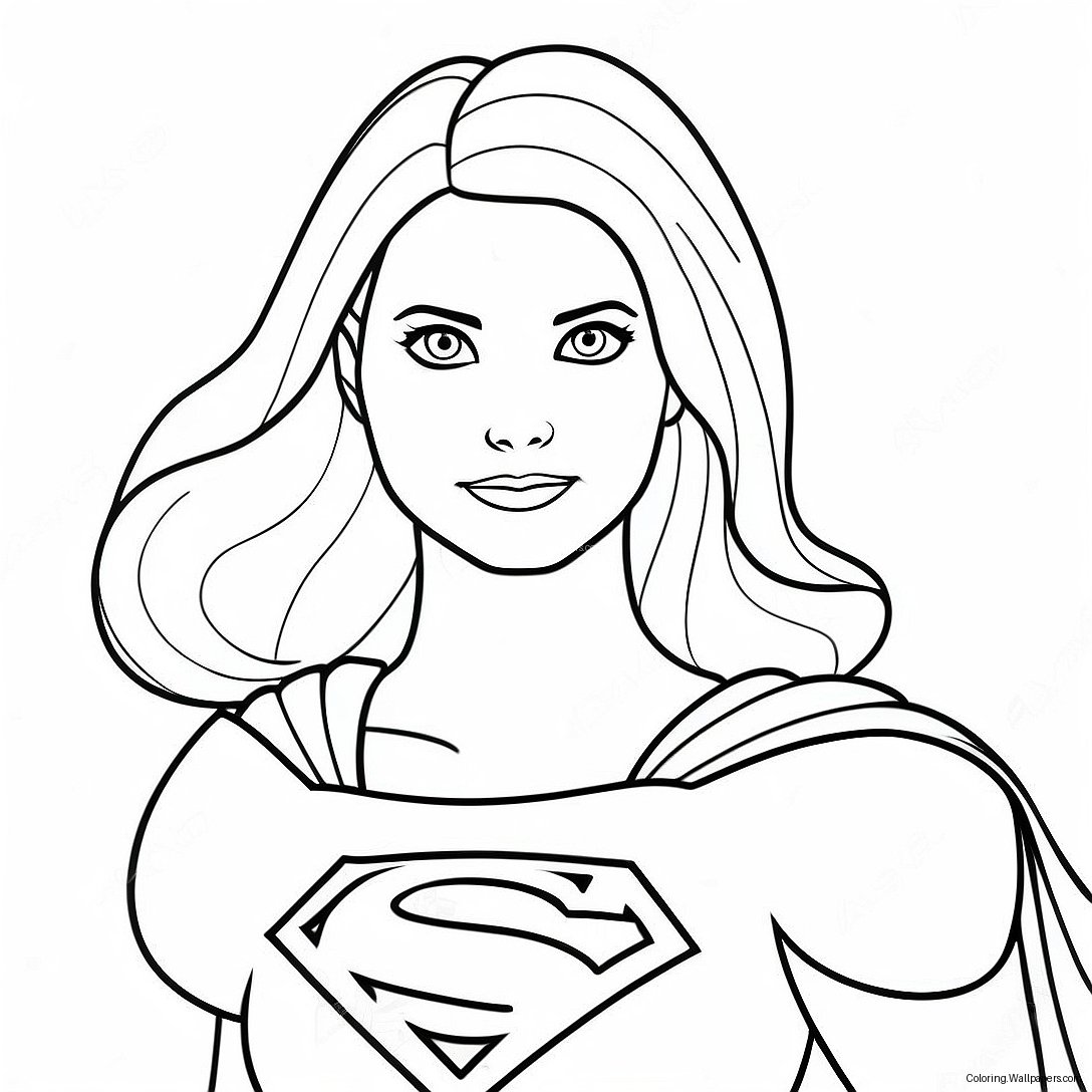 Supergirl Med Kappa Målarbild 17428