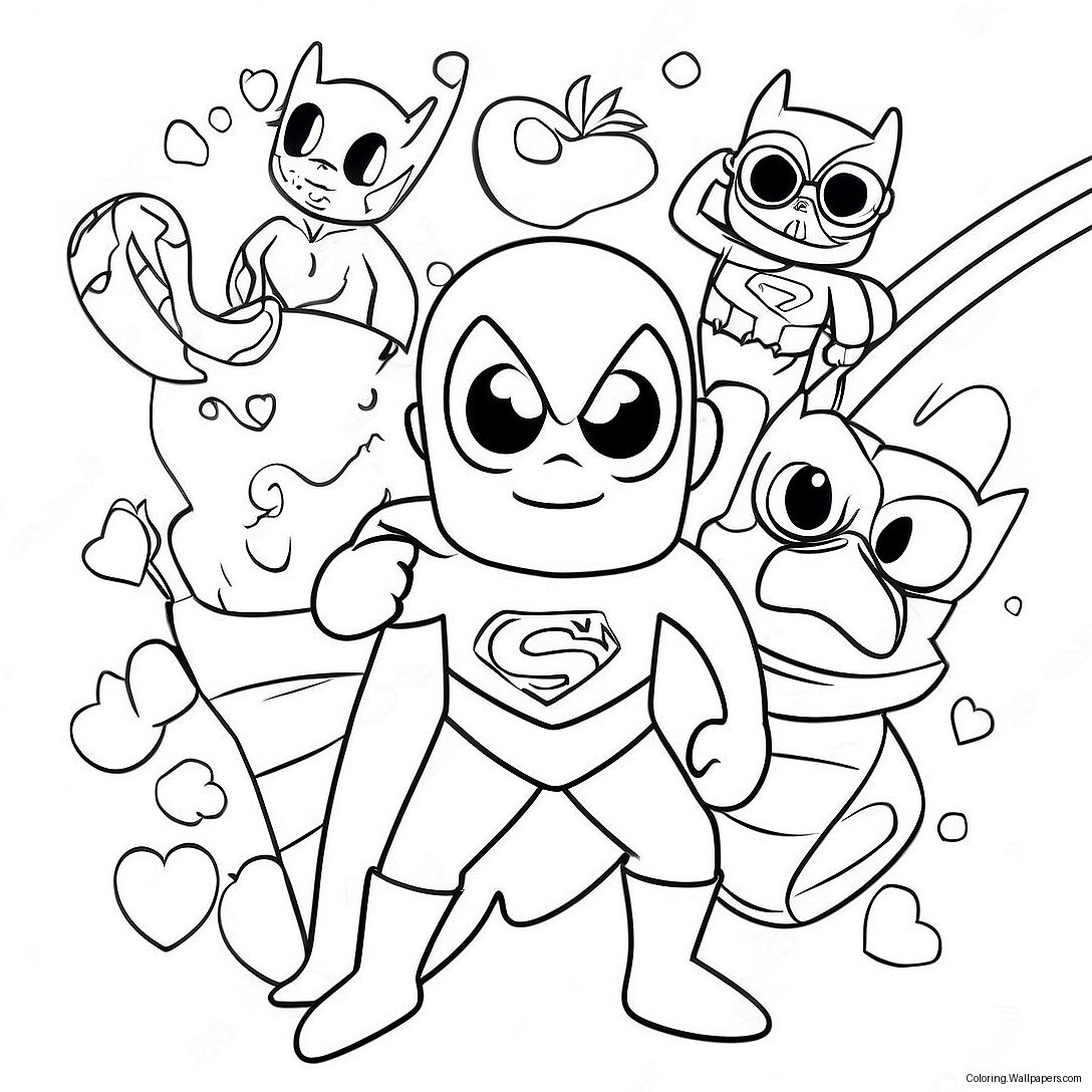 Superhero Birthday Party Coloring Page 45857