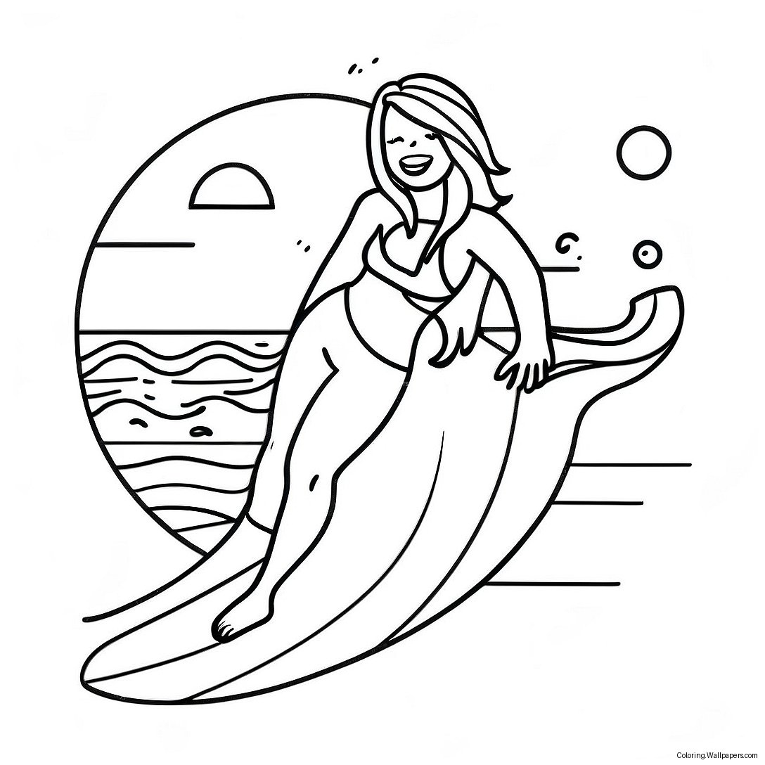 Surfing Coloring Page 13933