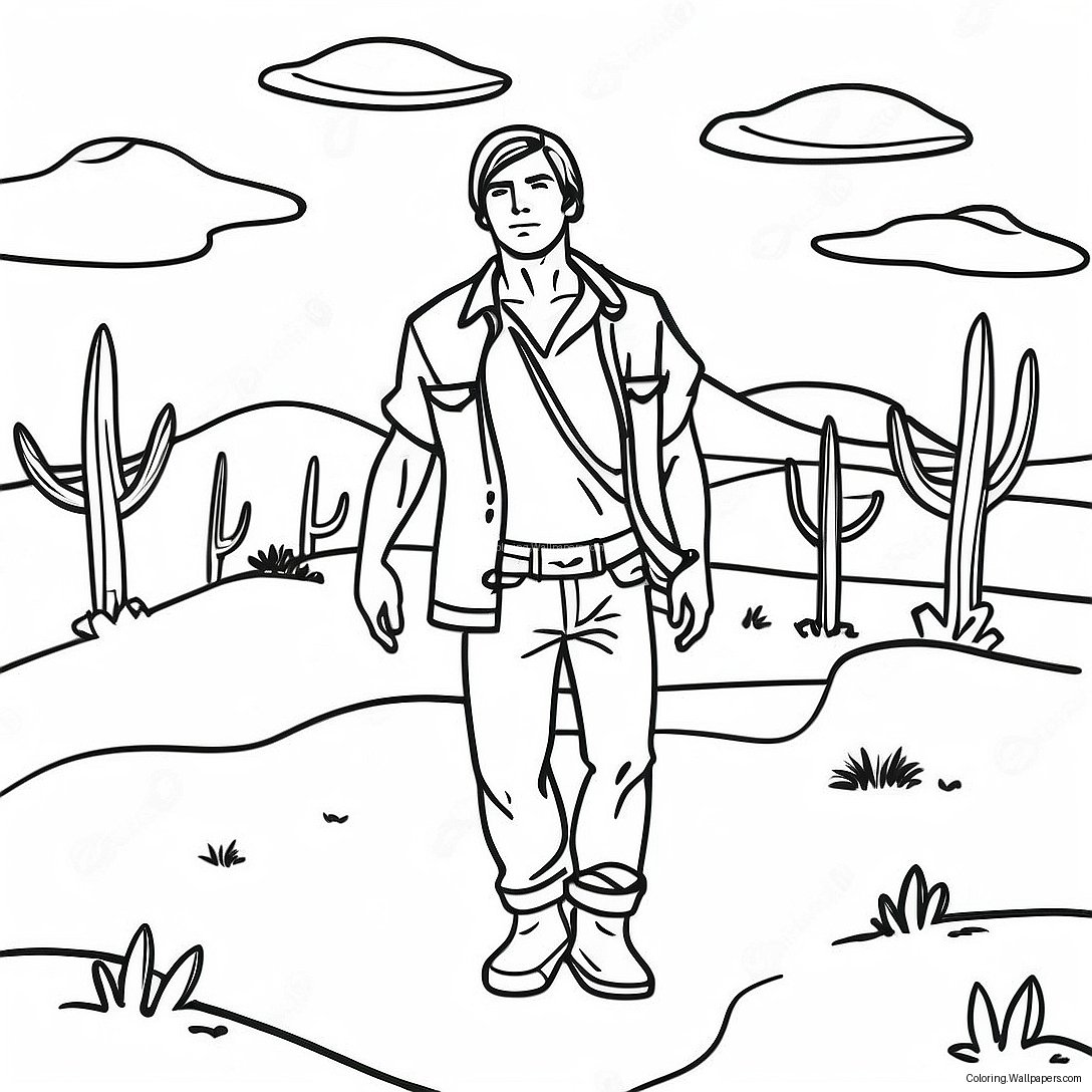 Survivor In A Deserted Landscape Coloring Page 49368