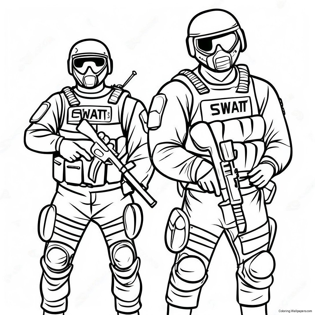 Page À Colorier Équipe Swat 7167