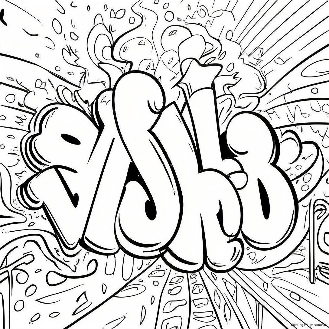 Swear Word Graffiti Coloring Page 6517