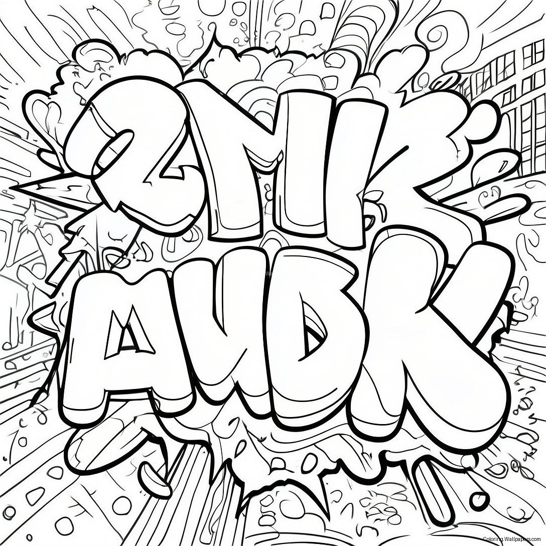 Swear Word Graffiti Coloring Page 6519