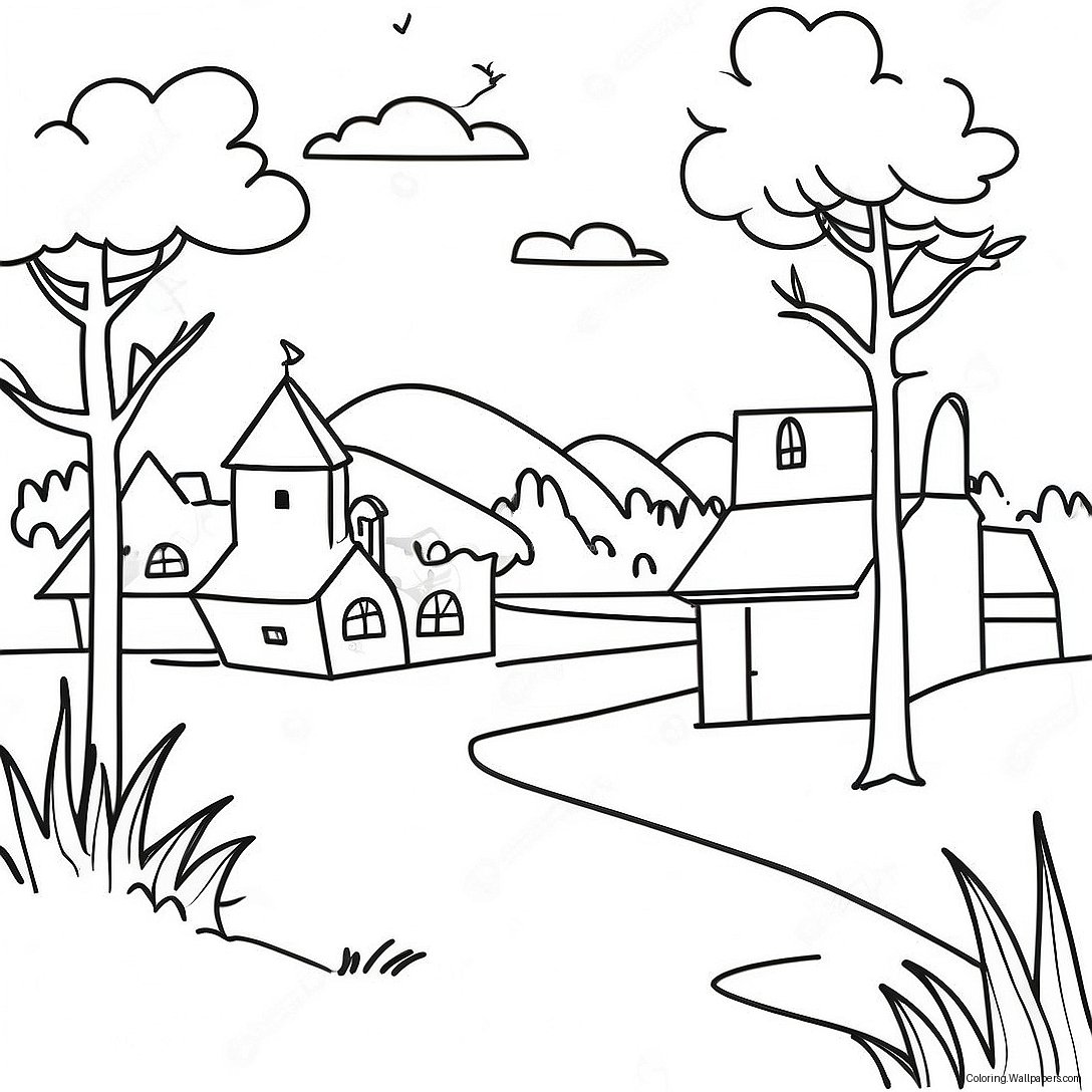 Sweden Landscape Coloring Page 45204