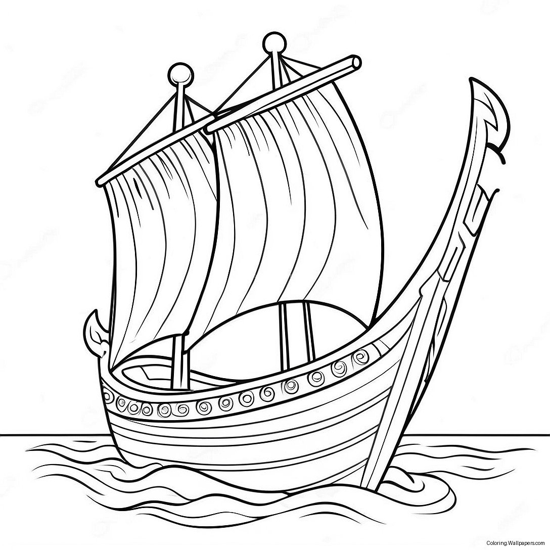 Página Para Colorear Del Barco Vikingo Sueco 45195