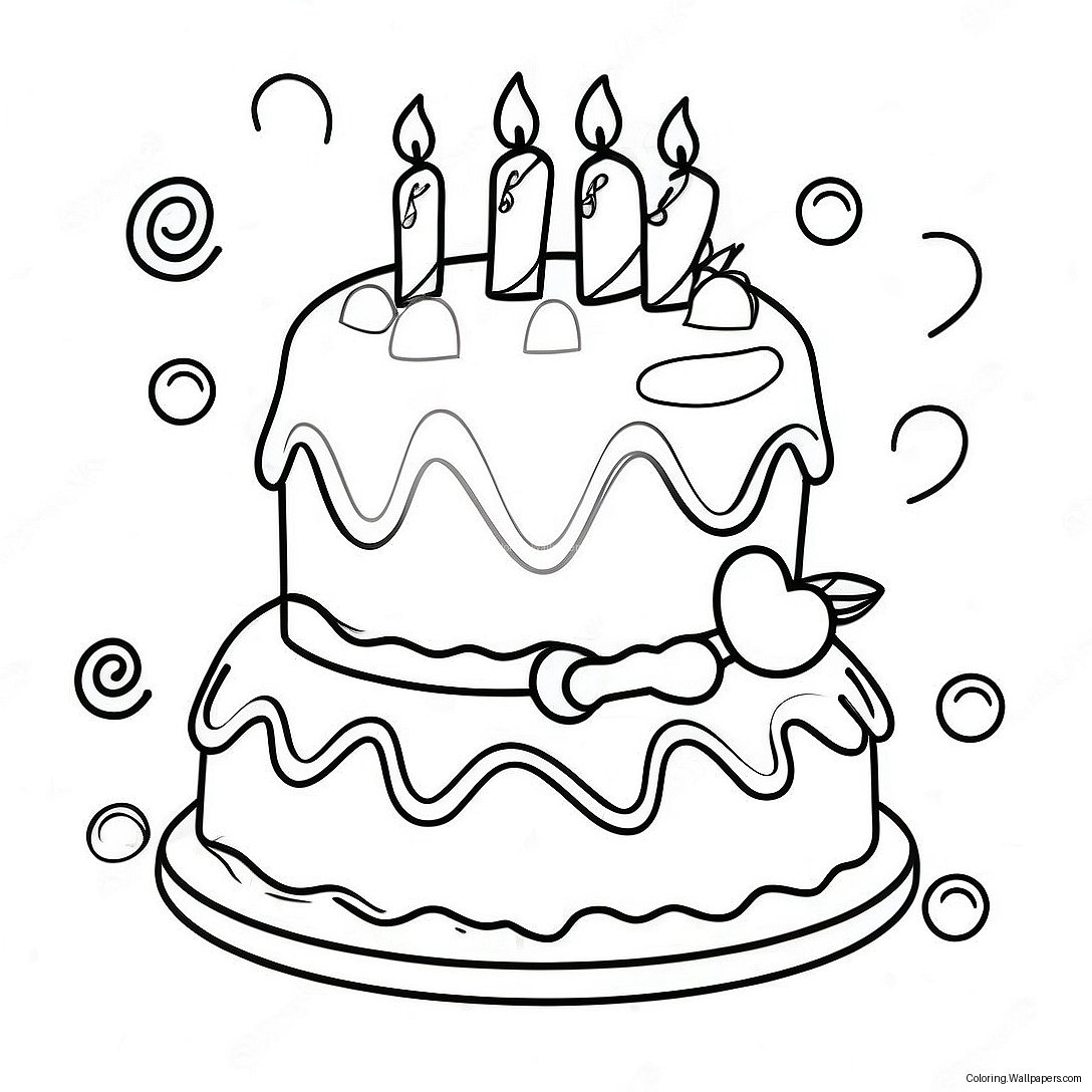 Sweet 16 Birthday Cake Coloring Page 56312