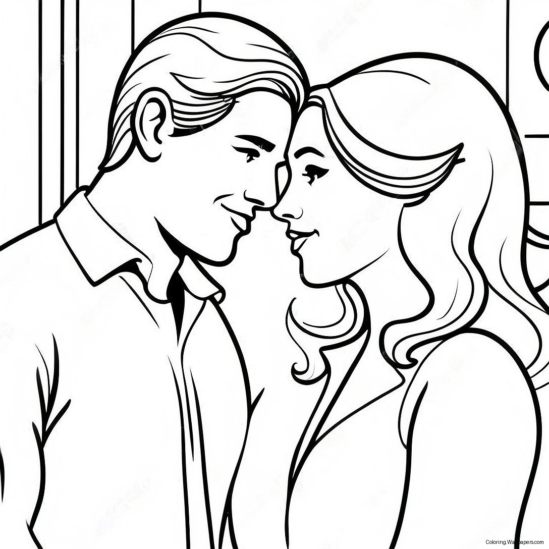 Sweet Couple Coloring Page 23909