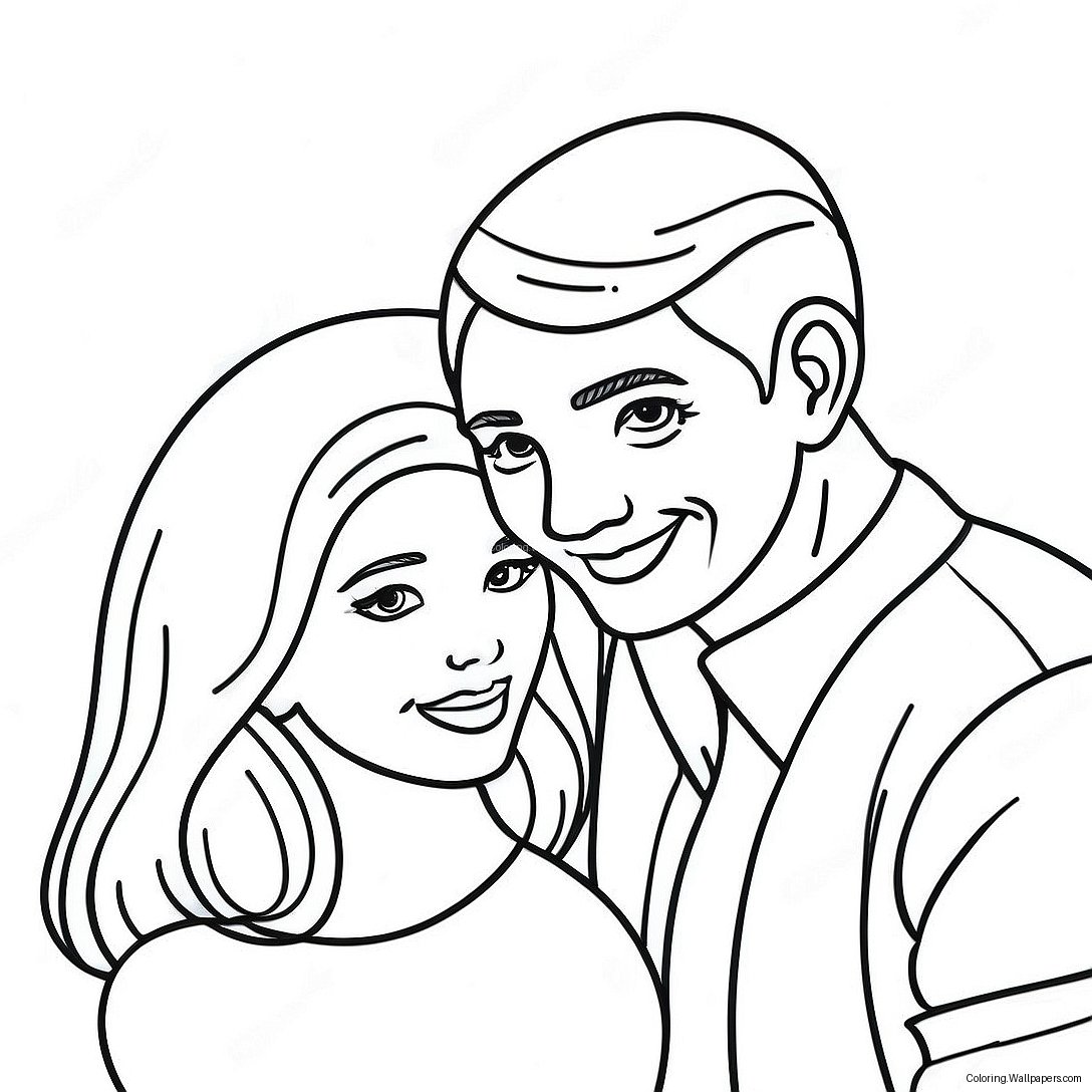 Sweet Couple Coloring Page 23910