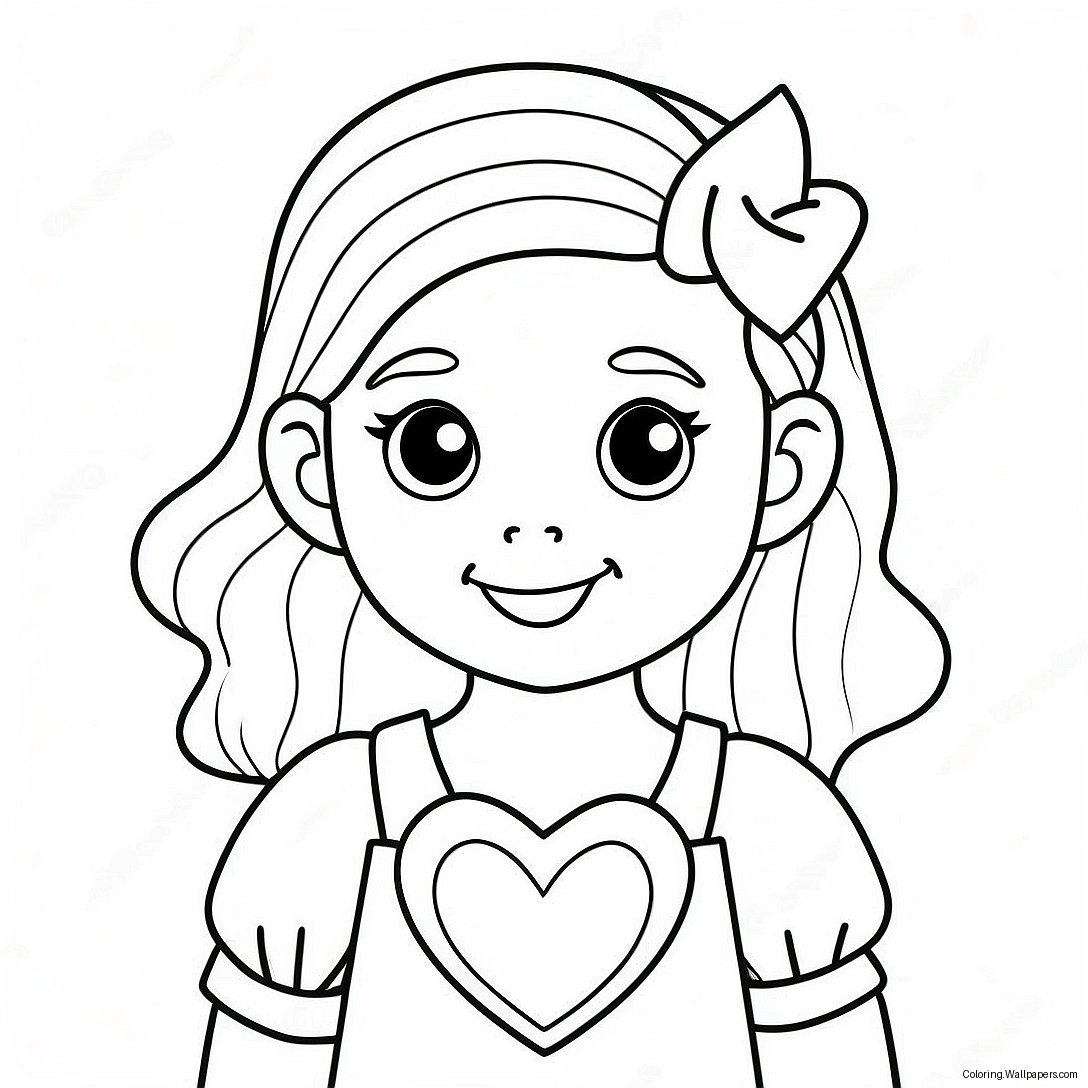 Sweet Daughter With Heart Coloring Page 39425