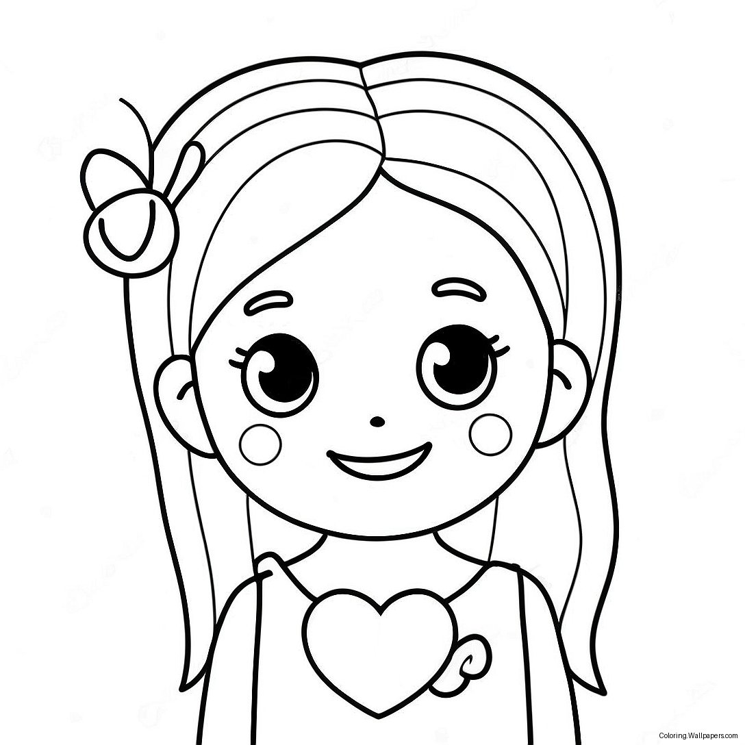 Sweet Daughter With Heart Coloring Page 39427