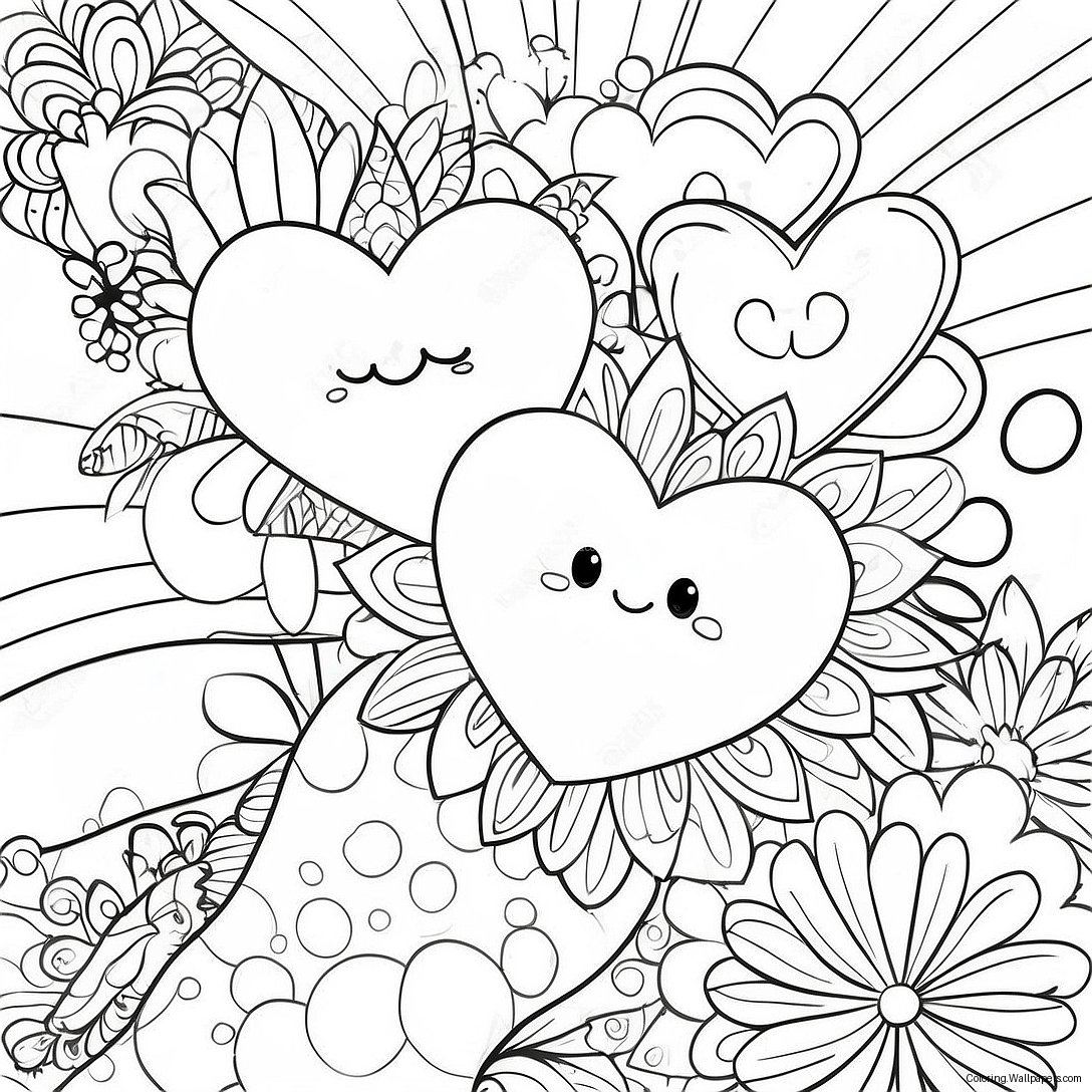 Sweet Hearts Bold And Easy Coloring Page 43342