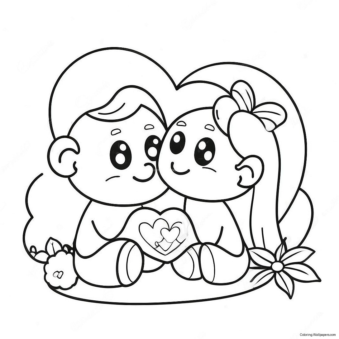 Sweet Love Moments Coloring Page 18648