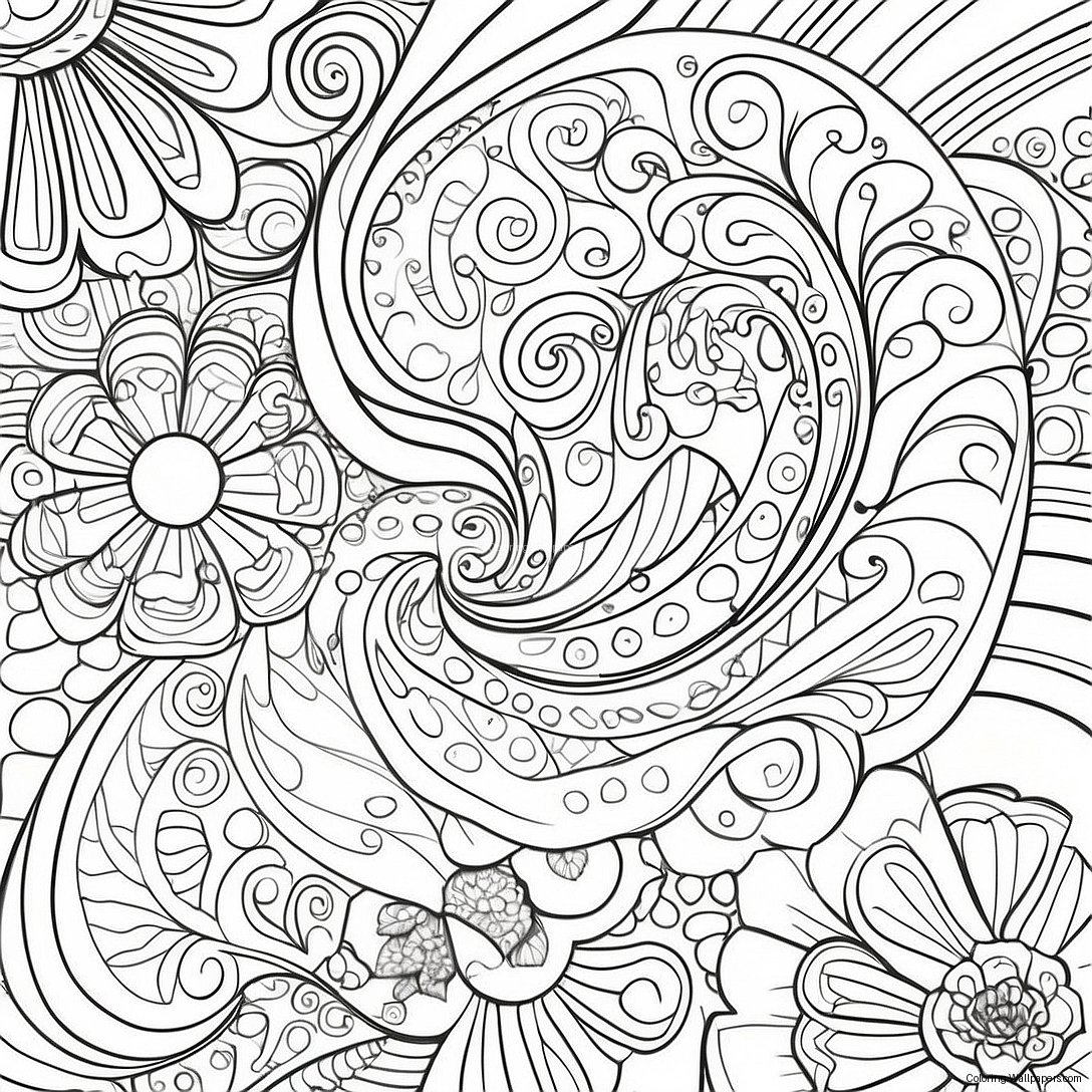 Página Para Colorir De Padrão Espiral 29452