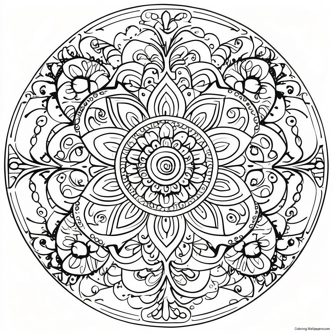 Symmetrisk Mandala Målarbok 30078