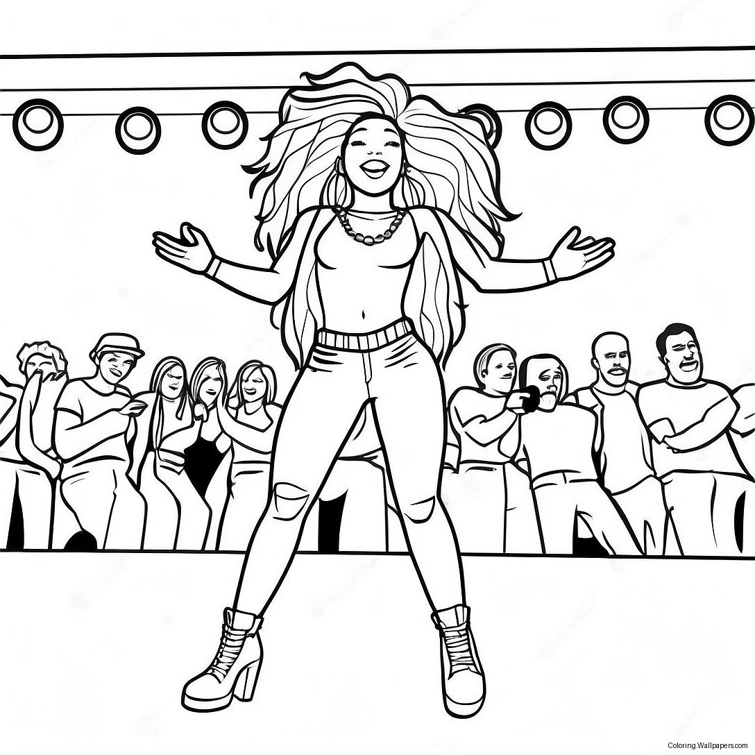 Sza Performing On Stage Coloring Page 27021