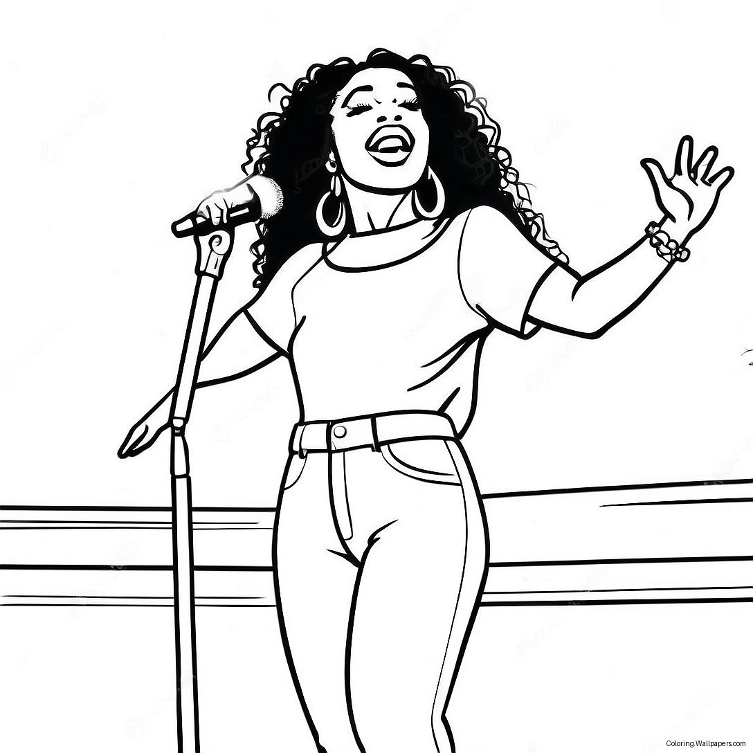 Sza Performing On Stage Coloring Page 27024