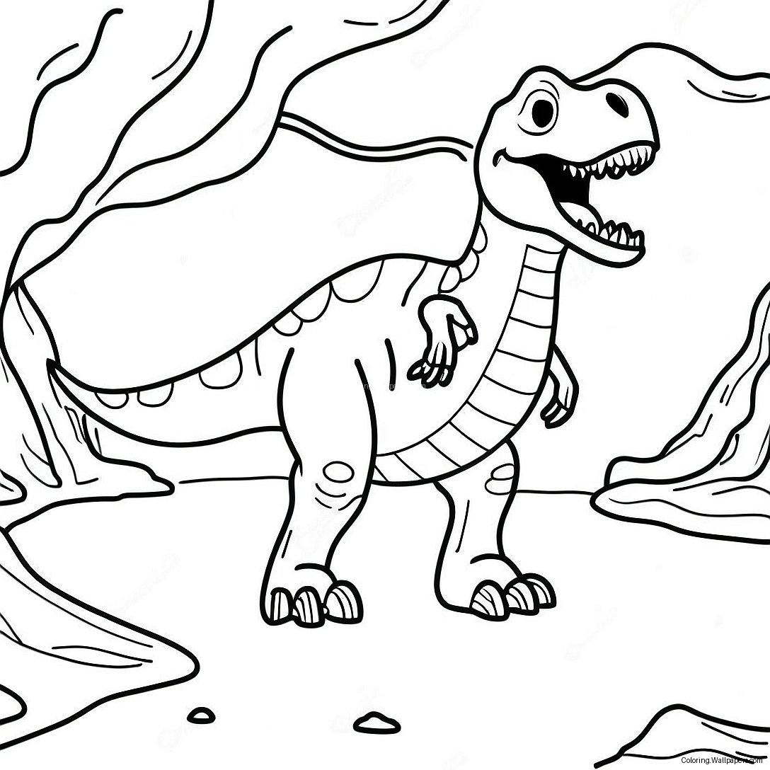 T-Rex Fossil Excavation Coloring Page 19964