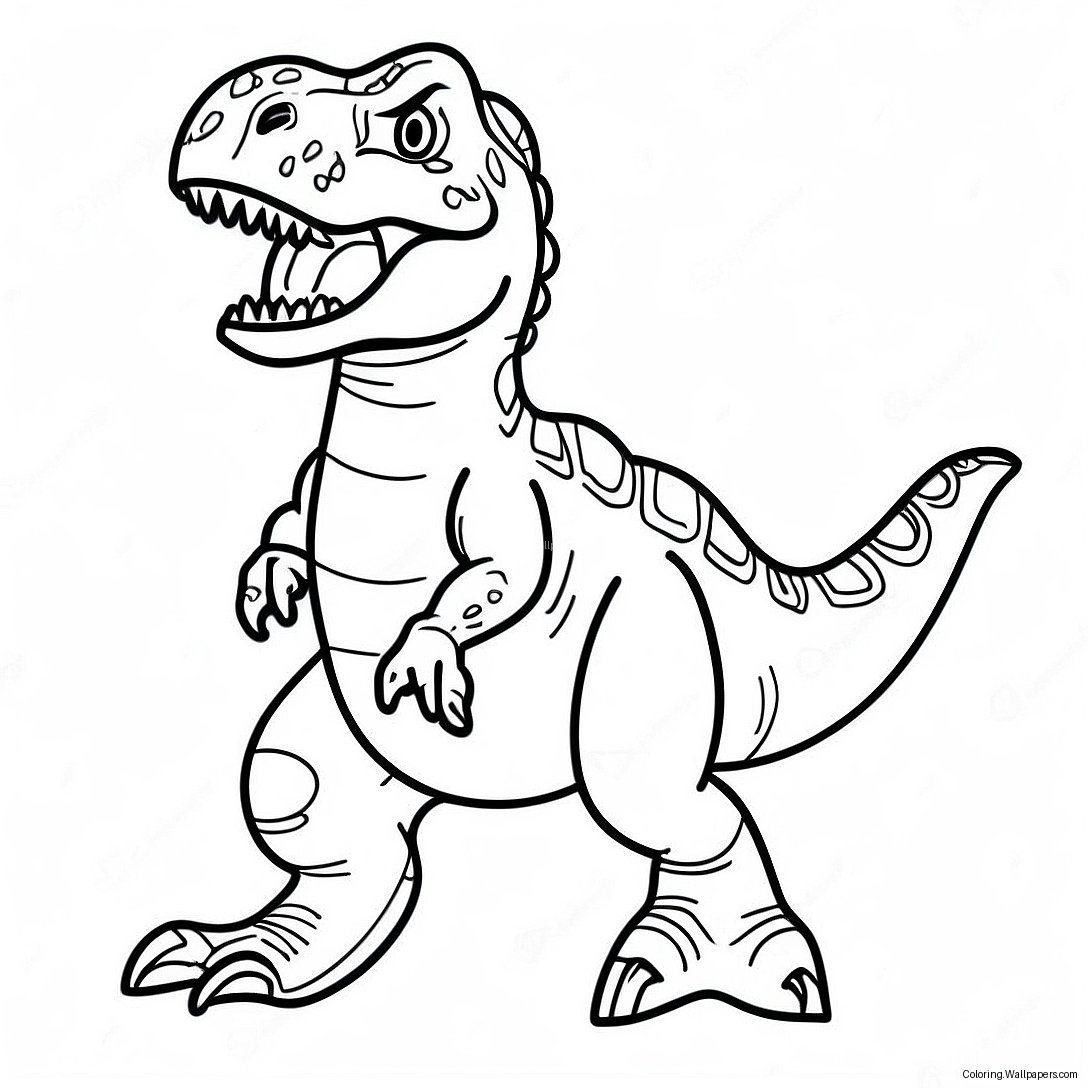 Página Para Colorear De T-Rex Rugiendo 6455