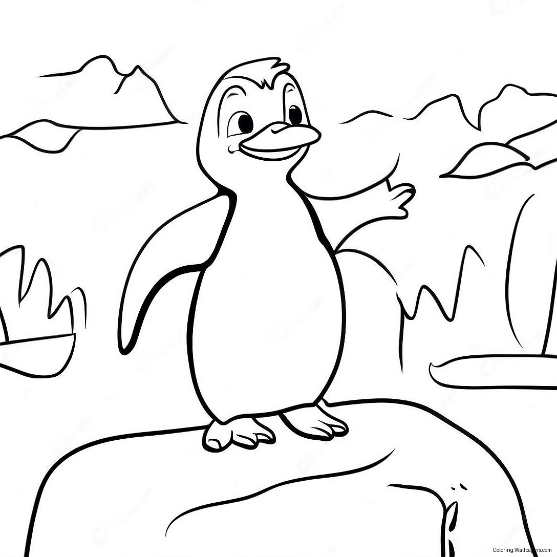 Tacky The Penguin On An Iceberg Coloring Page 57589