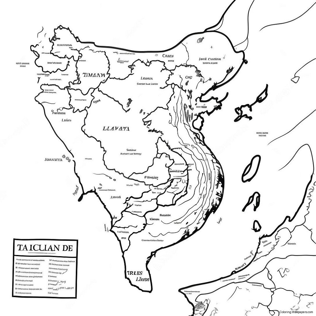 Página Para Colorir Do Mapa De Taiwan 52187