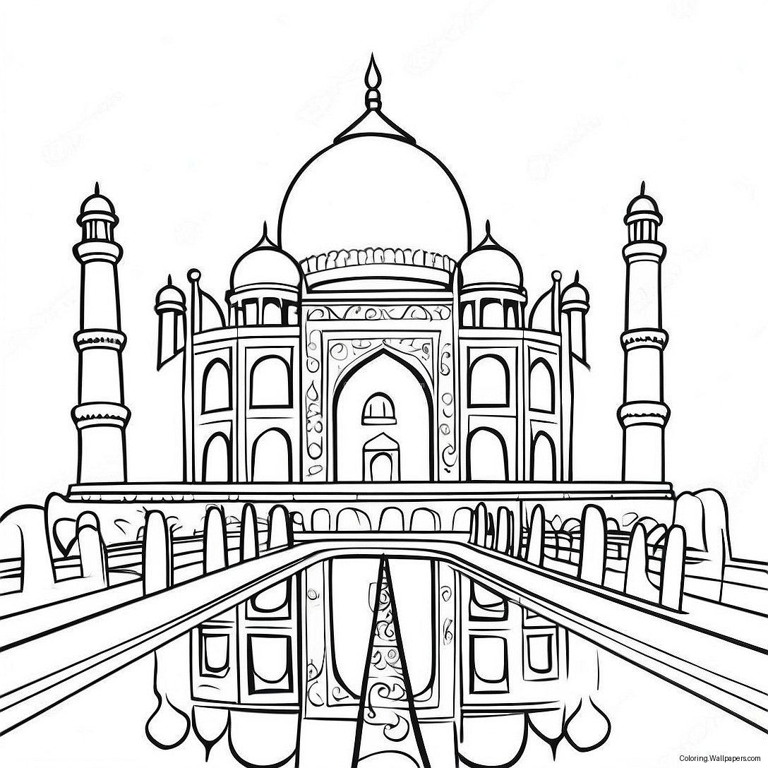 Page À Colorier Détaillée Du Taj Mahal 45659