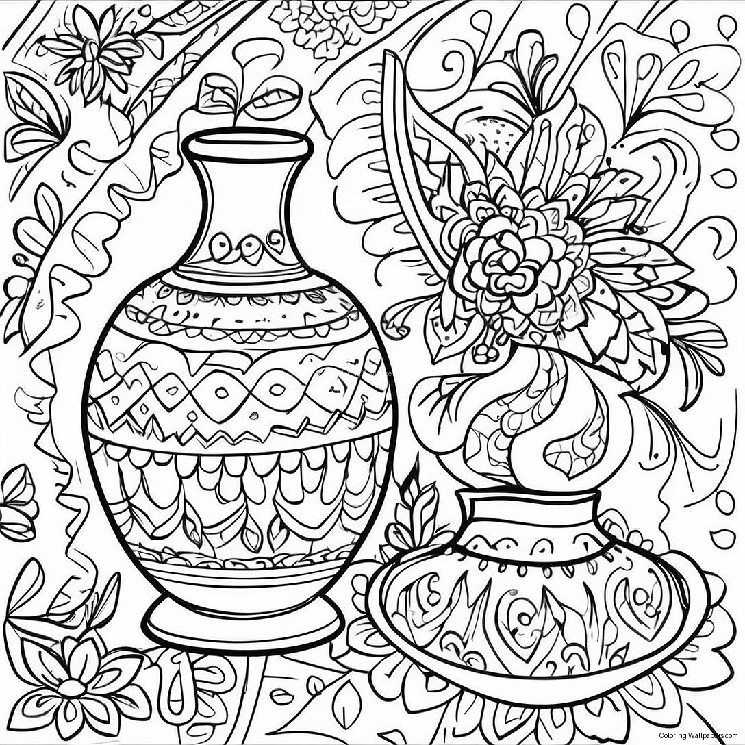 Talavera Keramik Färgläggningssida 43969