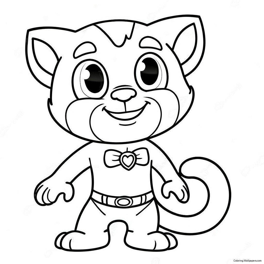 Talking Tom In Superhero Costume Coloring Page 56215