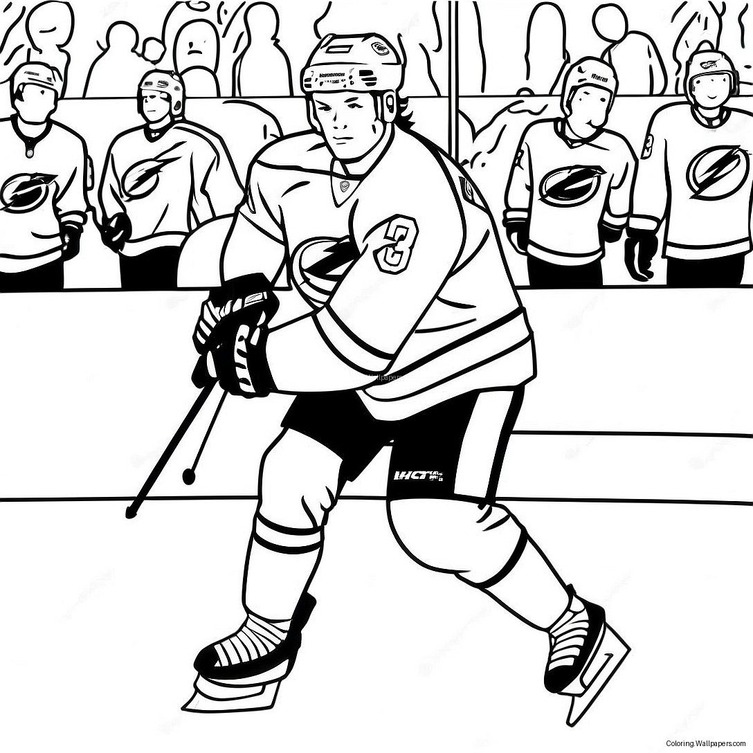 Tampa Bay Lightning Player Skating Coloring Page 58464