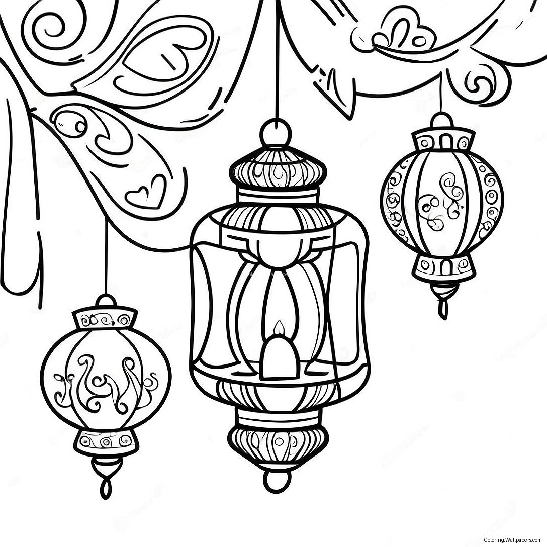 Tangled Lanterns Coloring Page 36468