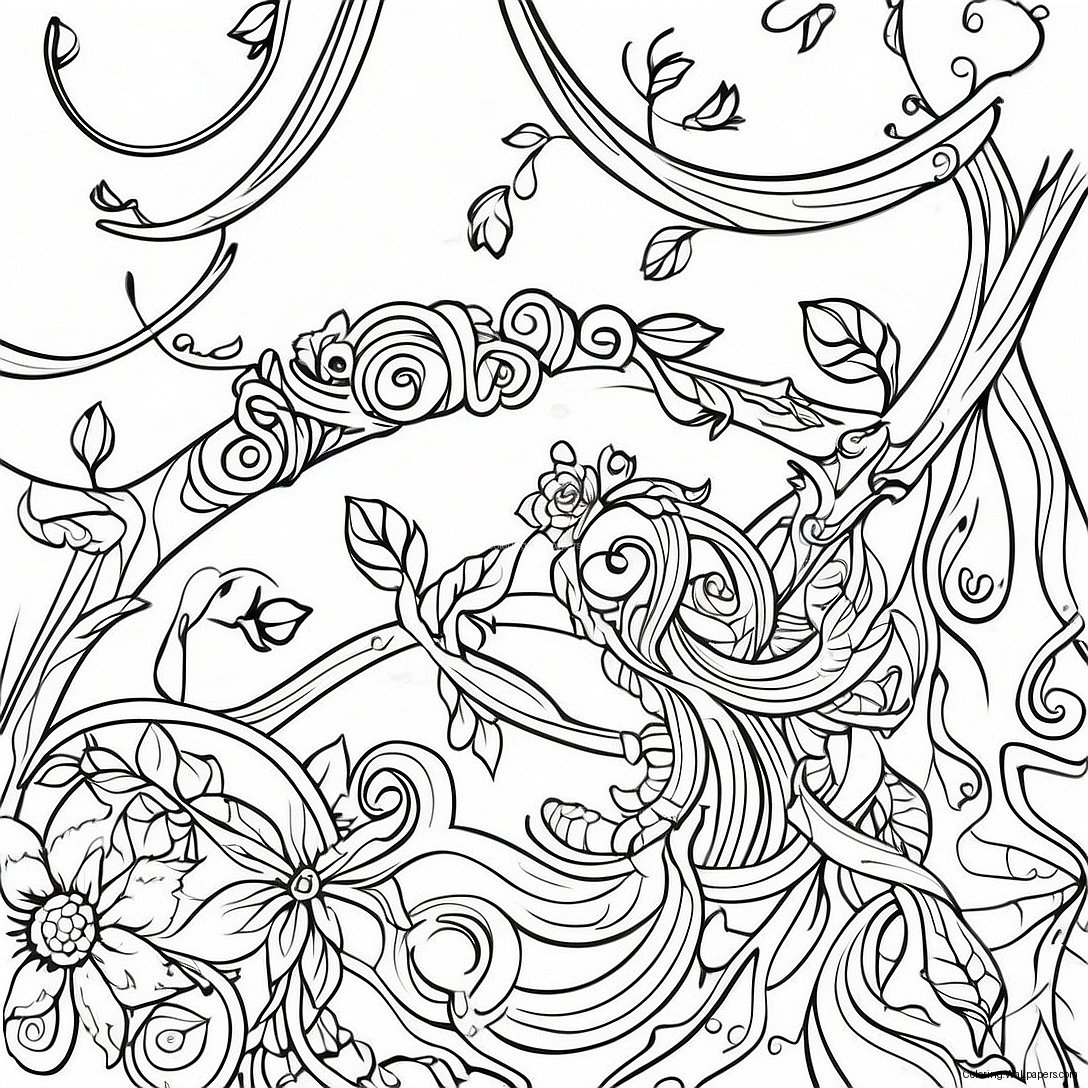 Tangled Vines Coloring Page 35202