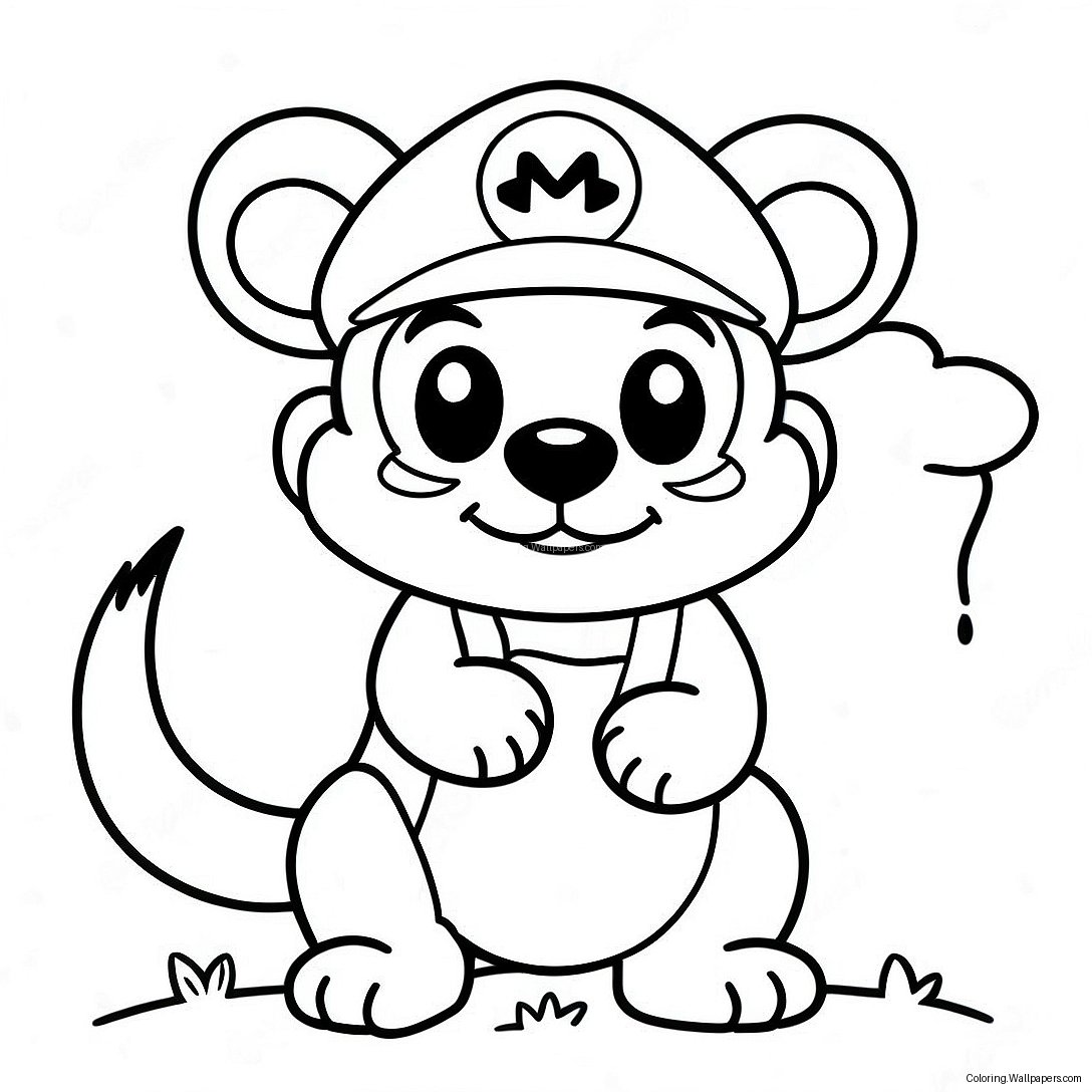 Tanooki Mario Coloring Page 54995