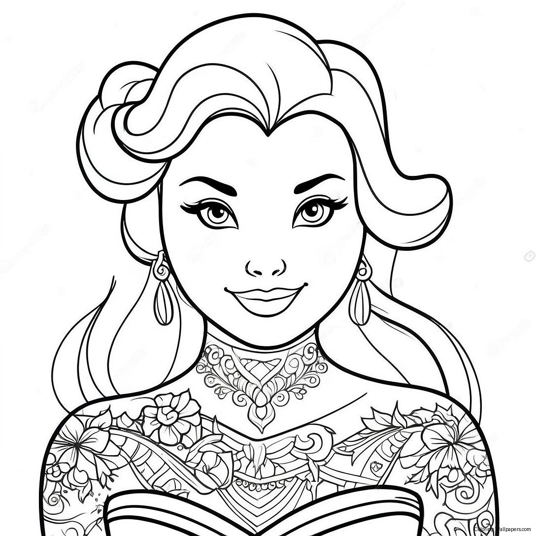 Tattooed Disney Princess Coloring Page 20119