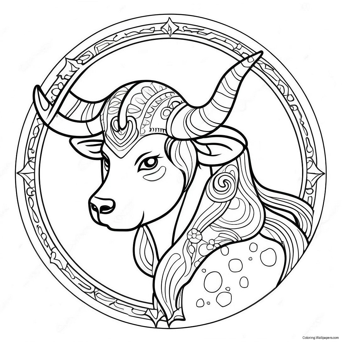 Taurus Zodiac Sign Coloring Page 31989