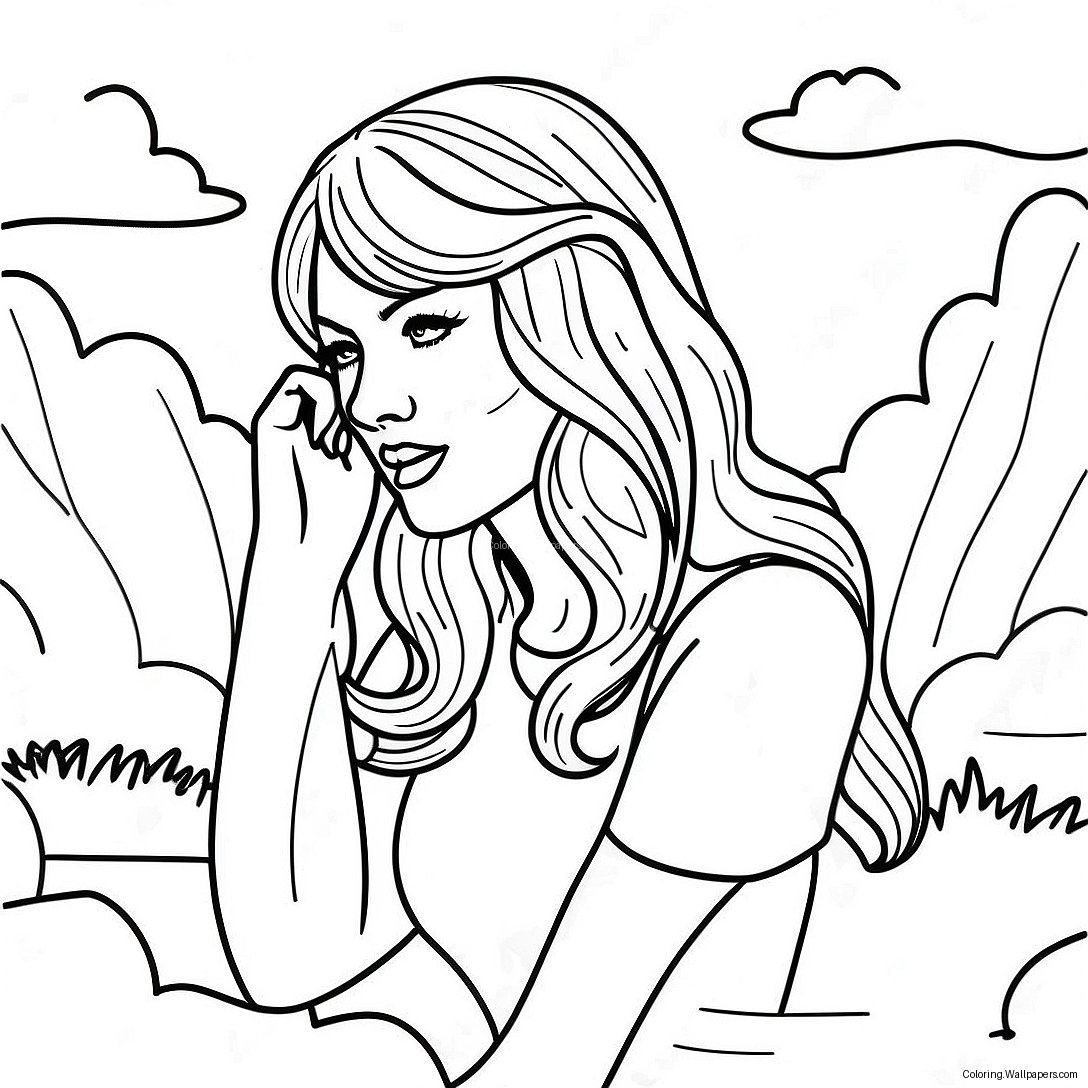 Taylor Swift Evermore Album Cover Coloring Page 27571