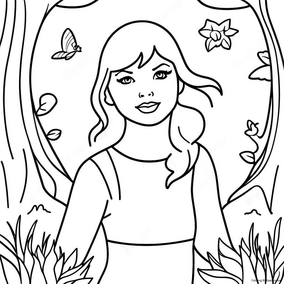 Taylor Swift In Enchanted Forest Coloring Page 27573