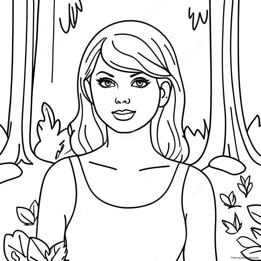 Taylor Swift In Enchanted Forest Coloring Page 27575