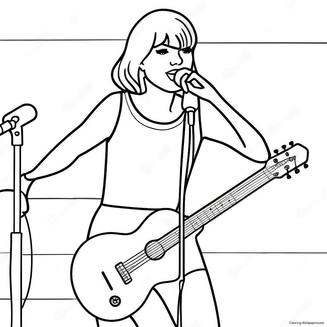 Taylor Swift Performing On Stage Coloring Page 8242