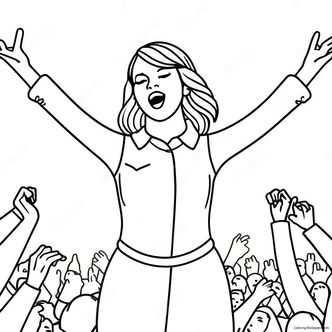 Page À Colorier Taylor Swift En Performance Sur Scène 8243