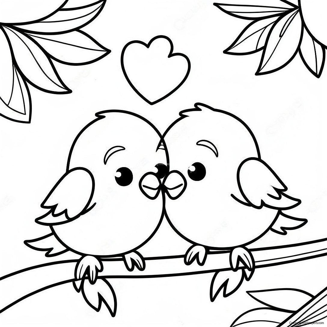 Te Amo Love Birds Coloring Page 42641